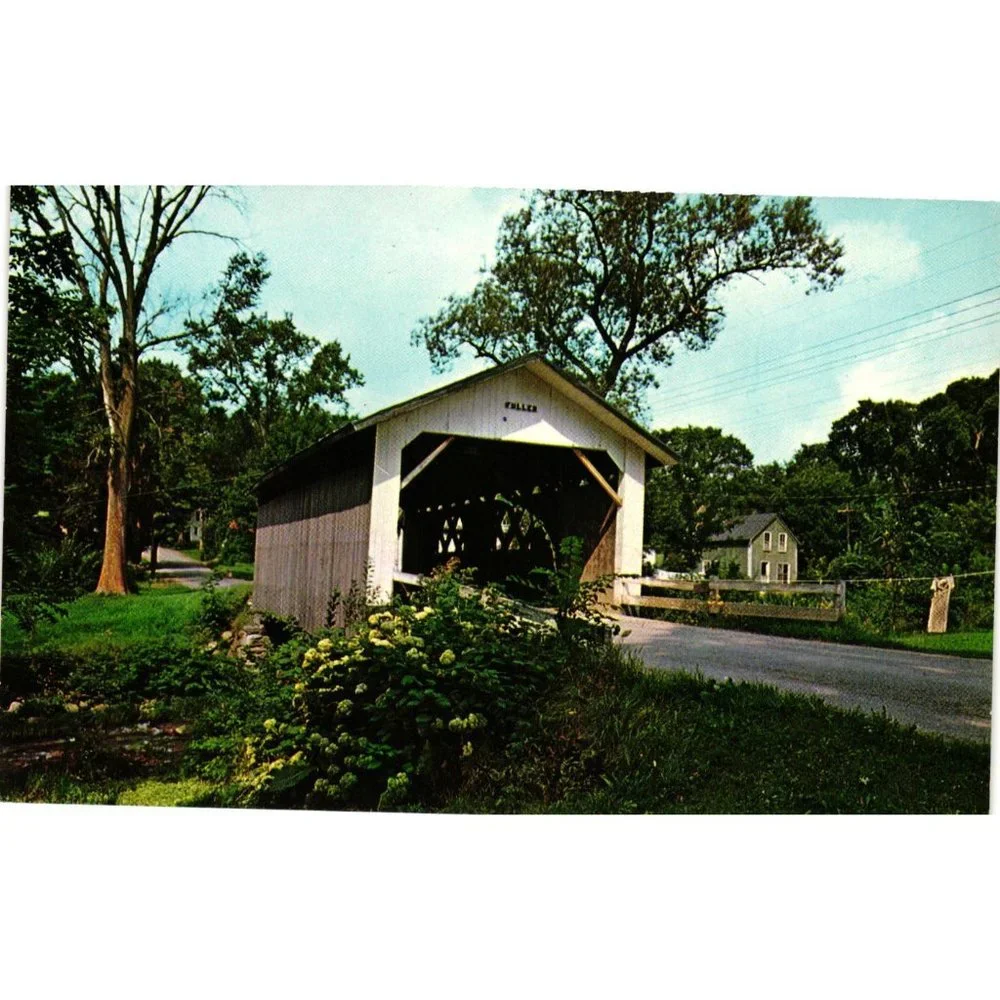 Fuller Covered Bridge Postcard Travel Souvenir Unposted Montgomery Vermont
